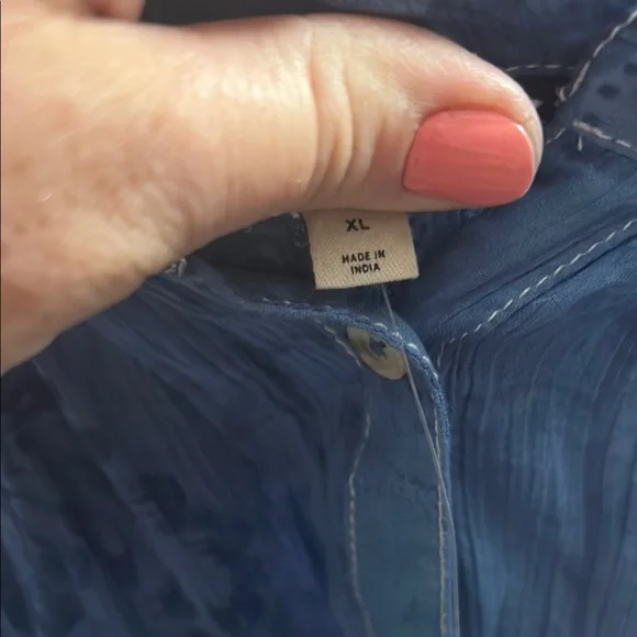 Anthropologie Textured Blue Blouse - Picture 5 of 5